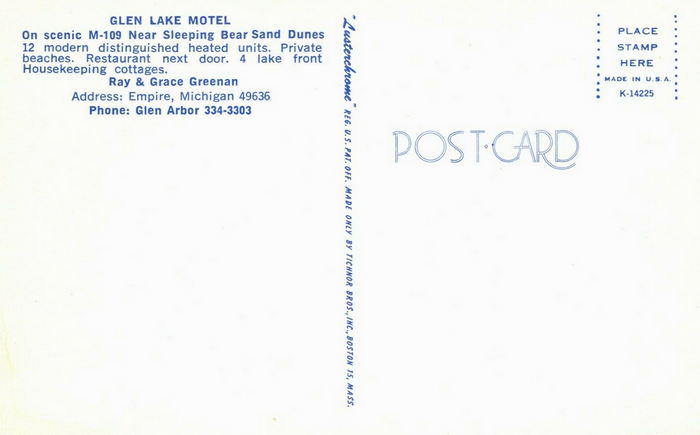 Duneswood Resort (Glen Lake Motel, Sleeping Bear Motel) - Old Postcard